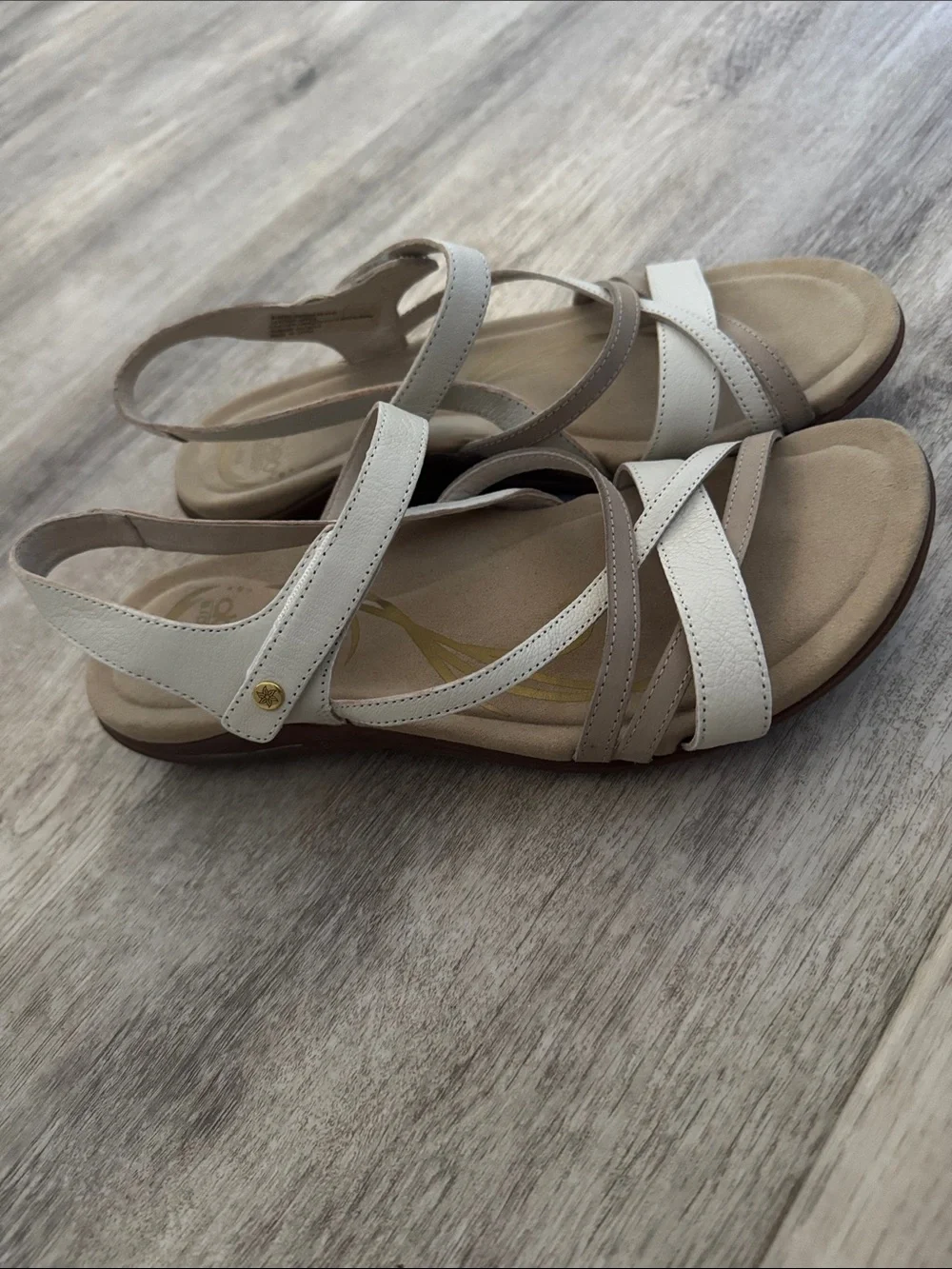 ABEO Biosystem size 8 Sandals - White & Tan Strappy Women’s Sandals - Picture 2 of 9